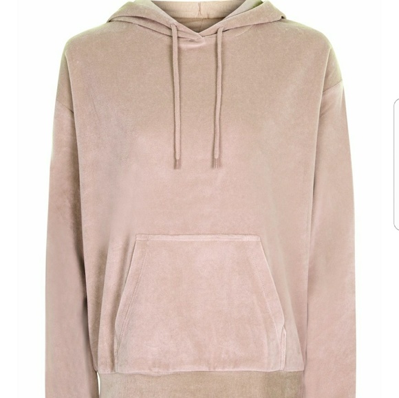 Topshop Tops - Pink velour TopShop hoddie TOP SHOP